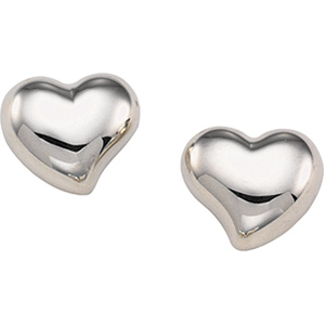 1/2in Sterling Silver Heart Earrings - Clearance