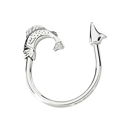 Sterling Silver Fishing Key Ring