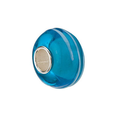 Kera Blue Stripe Glass Bead
