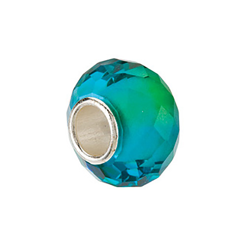 Kera Blue & Green Faceted Glass Bead