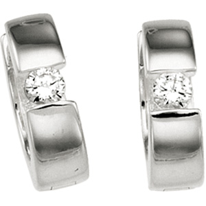Hinged Hoop CZ Earrings