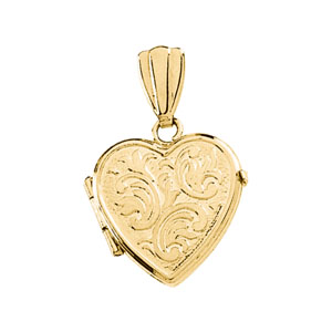 1/2in Heart Locket - 14k Yellow Gold