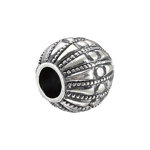 Kera Sterling Silver Round Vintage Style Bead