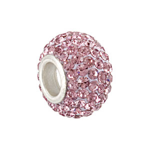 Kera Bead With Pav&eacute; Light Purple Crystals