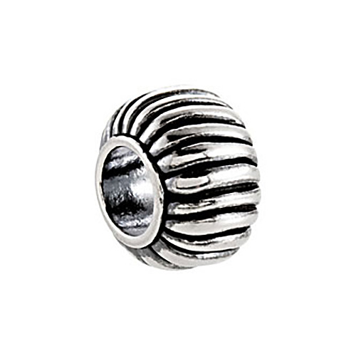 Sterling Silver Kera Round Fluted Bead