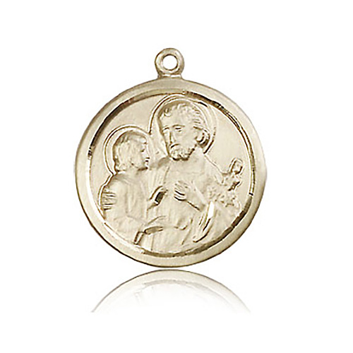 14kt Yellow Gold 7/8in St Joseph Medal
