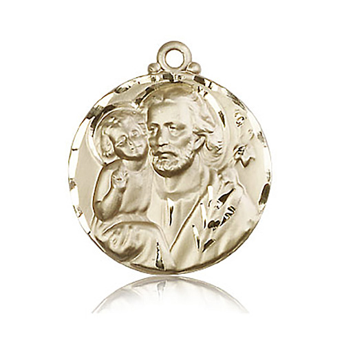 14kt Yellow Gold 1 1/8in St Joseph Medal