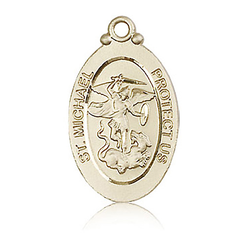 14kt Yellow Gold 1 1/8in St Michael Medal