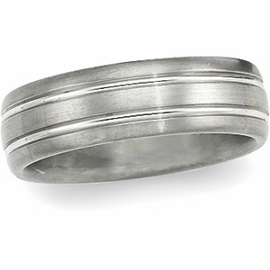 6mm Titanium Band with Platinum Inlay - Clearance