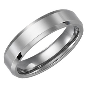 Beveled 6mm Tungsten Band