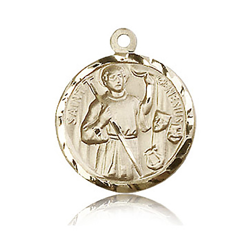 14kt Yellow Gold 7/8in St Genesius Medal