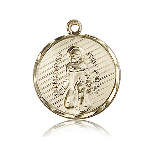 14kt Yellow Gold 1in St Peregrine Medal