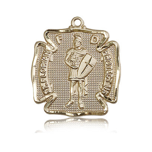 14kt Yellow Gold 1 1/8in St Florian Medal