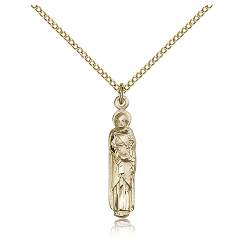 Gold Filled 1in St Joseph Figure Pendant & 18in Chain