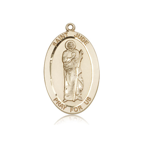 14kt Yellow Gold 1 5/8in St Jude Medal