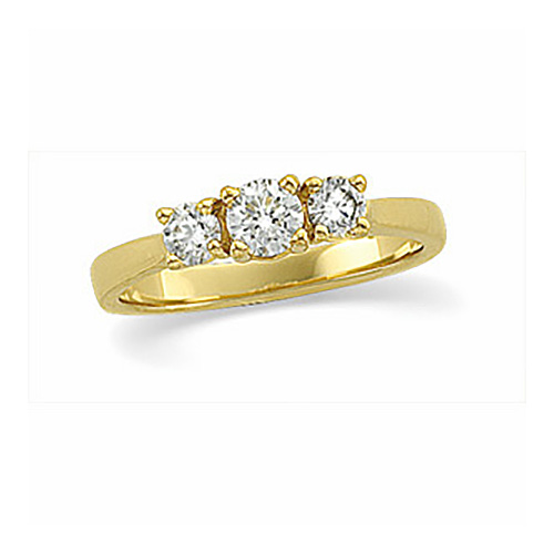 14kt Yellow Gold 5/8 ct tw Diamond Three Stone Ring