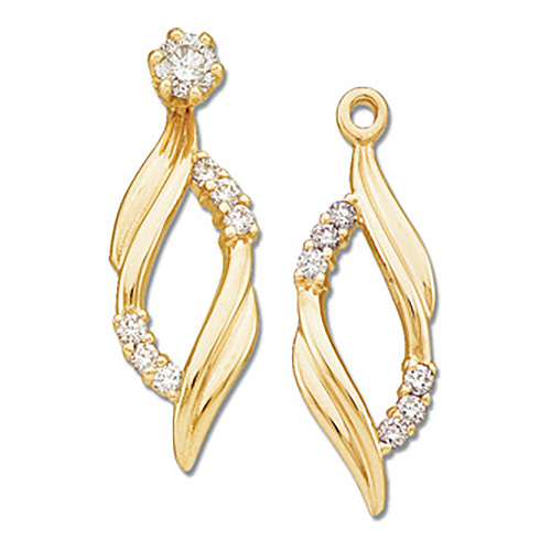 14kt Yellow Gold 1/5 CT TW Diamond Earring Jackets