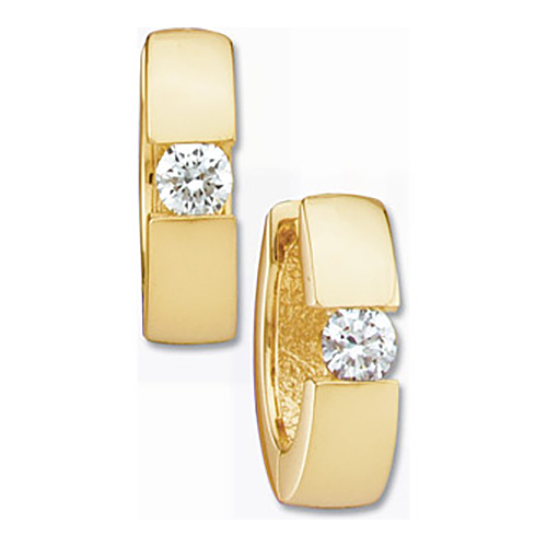 1/5 CT TW Diamond Hinged Earrings - 14kt Yellow Gold
