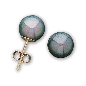 4mm Black Cultured Pearl Earrings