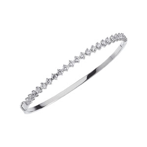 Sterling Silver CZ Bangle Bracelet