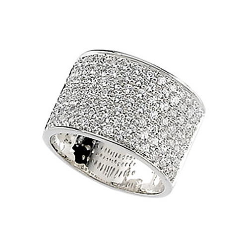 Sterling Silver Pavé Cubic Zirconia Band Size 7
