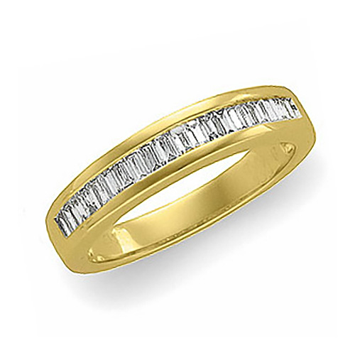 14k Yellow Gold 1/2 ct tw Diamond Baguette Wedding Band