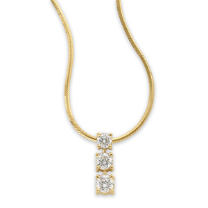 3/4 CT TW Three Stone Diamond Necklace - Clearance