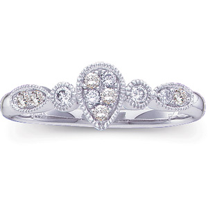 1/5 CT TW 14kt White Gold Diamond Accented Ring