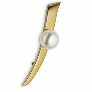 Yellow Gold South Sea Cultured Pearl Brooch