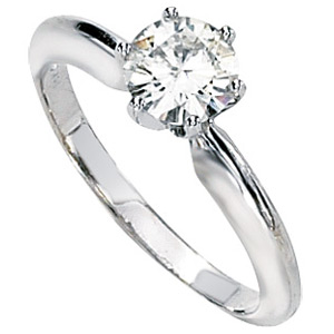 14kt White Gold 1/2 ct Moissanite Solitaire Ring