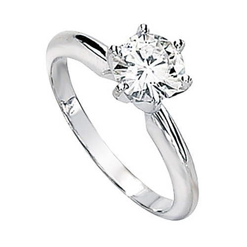 14kt White Gold 1 ct Moissanite Solitaire Ring