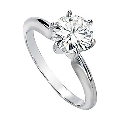 Platinum 3 ct Forever One Moissanite Solitaire Ring