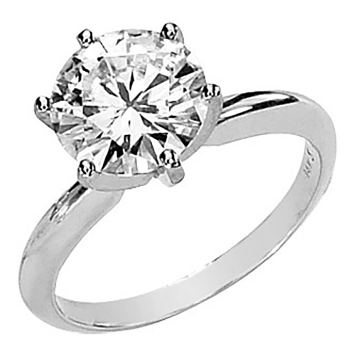 14kt White Gold 3 ct Moissanite Solitaire Ring
