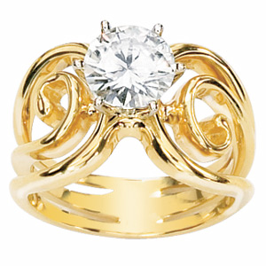 1.5 CT Moissanite Portico Ring - 14kt Yellow Gold