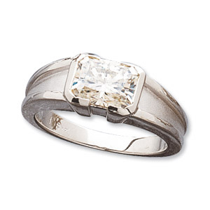 1.9 CT TW 14KW Moissanite Radiant Cut Solitaire Ring