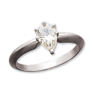 1.00 CT 14KW Moissanite Pear Solitaire Ring
