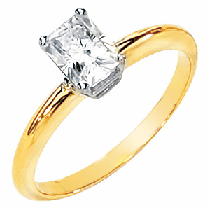 1.20 CT 14KTT Moissanite Radiant Cut Ring