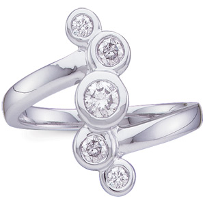 1/2 CT TW Right Hand Diamond Ring