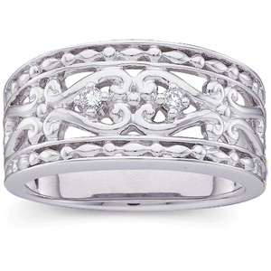 14kt White Gold .05 ct Diamond Heart Fashion Ring