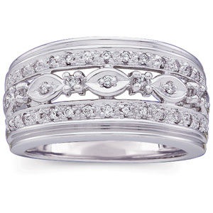 1/4 CT TW 14kt White Gold Diamond Fashion Ring