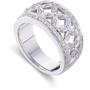 1/3 CT TW 14kt White Gold Diamond Fashion Ring