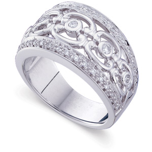 1/3 CT TW 14kt White Gold Diamond Fashion Ring