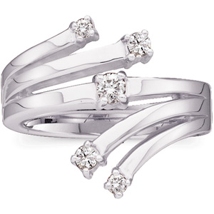 1/4 CT TW 14kt  White Gold Right Hand Diamond Ring