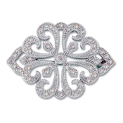 14kt White Gold 1/4 CT Petite Diamond Brooch