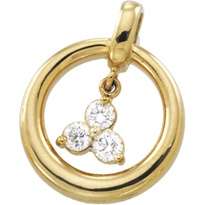 14k Gold 1/3 CT Diamond Circle Slide
