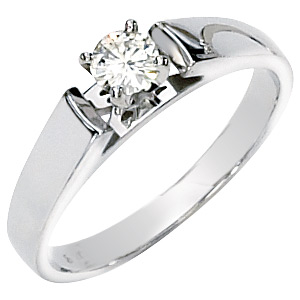 1/4 CT TW Moissanite Solitaire Ring