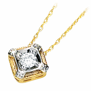 14k Two Tone Gold 1/6 CT TW Moissanite Necklace