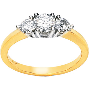 1 CT TW Moissanite 3-Stone Ring - Clearance