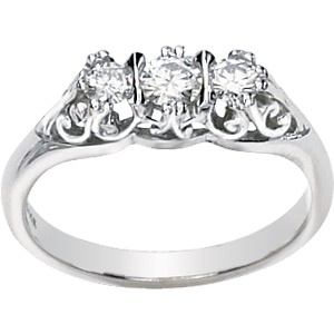 1/3 CT TW Moissanite 3-Stone Ring