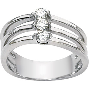 3/10 CT TW Moissanite 3-Stone Ring